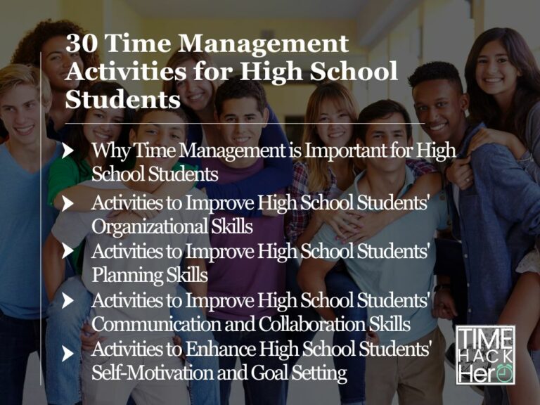 30 Time Management Activities for High School Students
