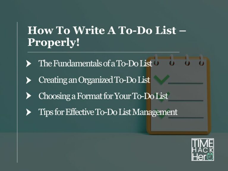 How To Write A To-Do List – Properly!