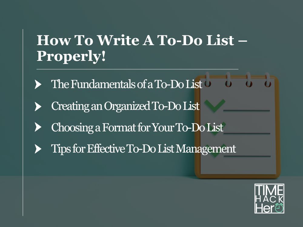 How To Write A To-Do List – Properly!
