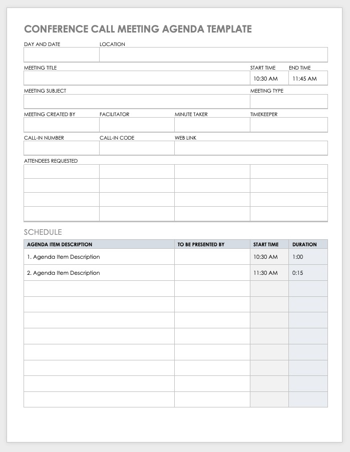 Meeting Agenda