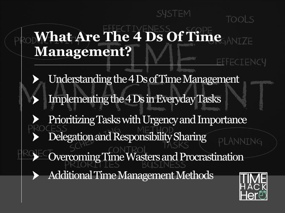What Are The 4 Ds Of Time Management