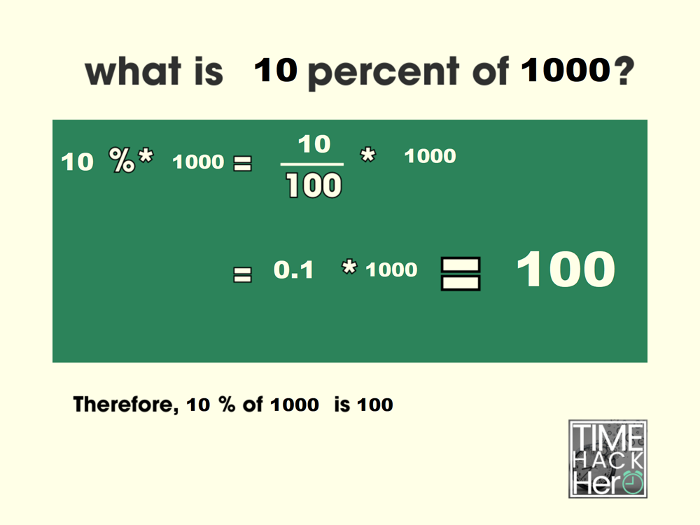 What is 10 Percent of 1000 = 100 [With 2 Solutions]