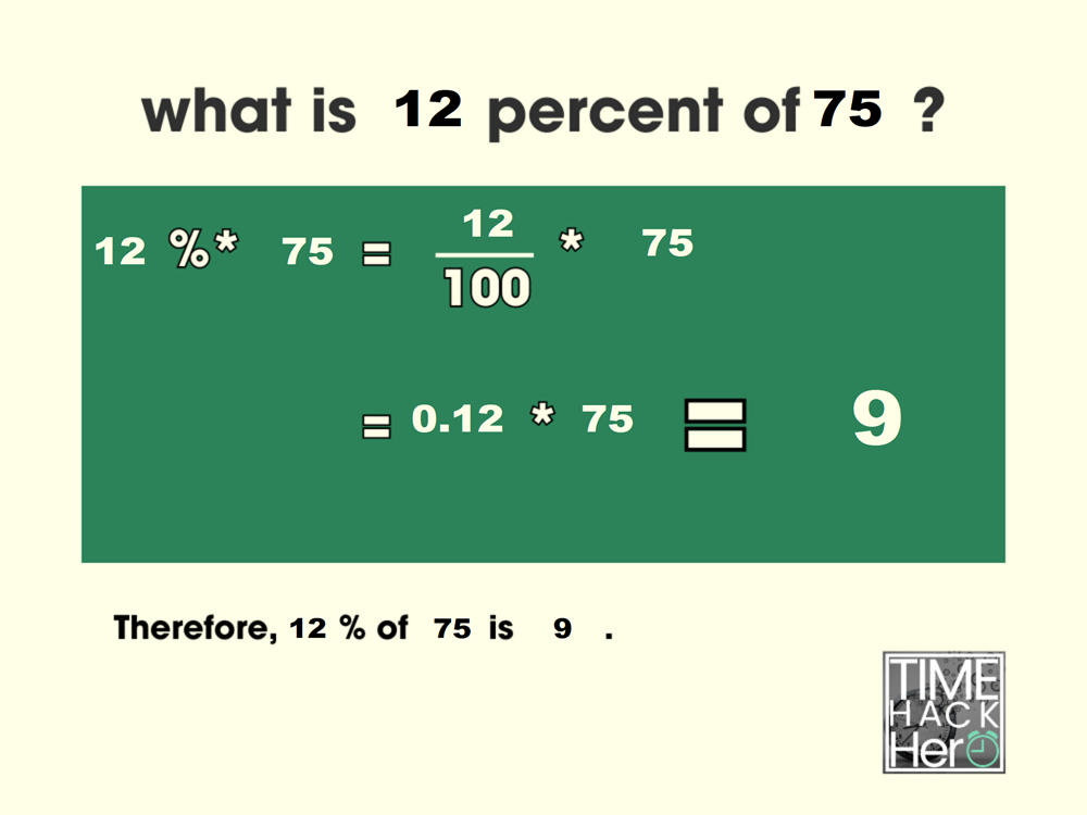 What is 12 Percent of 75 =9[Solved]