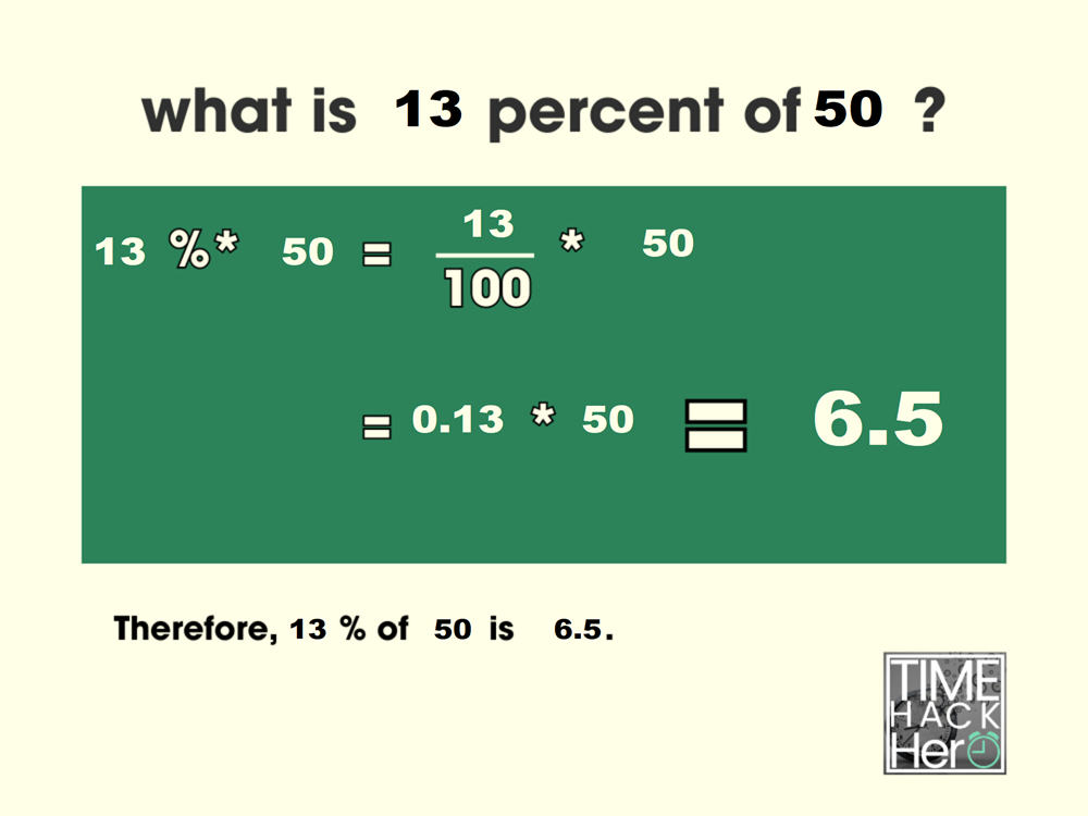What is 13 Percent of 50 =6.5[Solved]