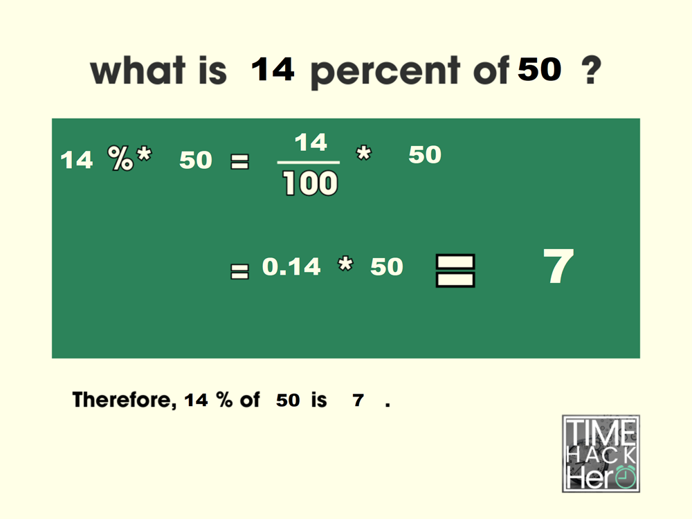 What is 14 Percent of 50 =7[Solved]