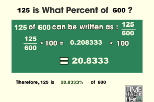 125 is What Percent of 600? = 20.8333% [With 2 Solutions]